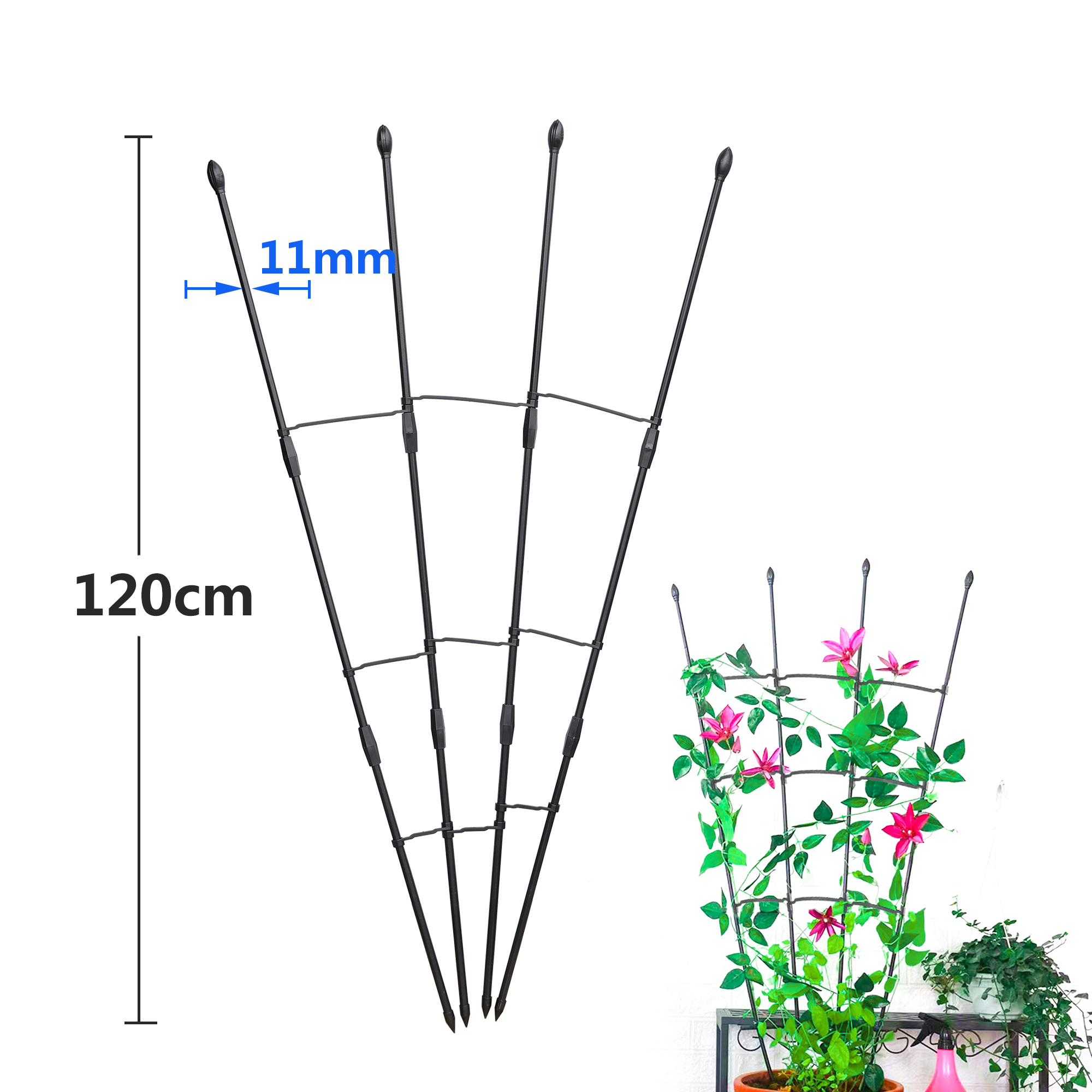 Gardening Tool Diy - 120Cm Plant Trellis Rustproof Plant Growing