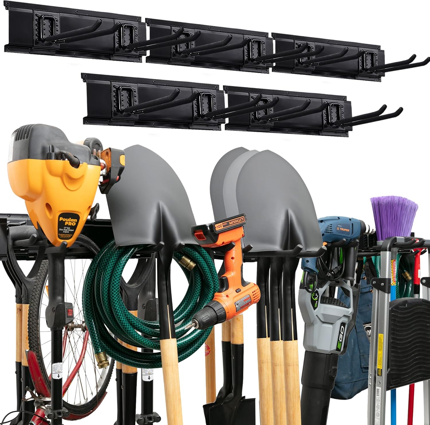 Gardening Tools Images - 80-Inch Garage Tool Organizer Wall Mount