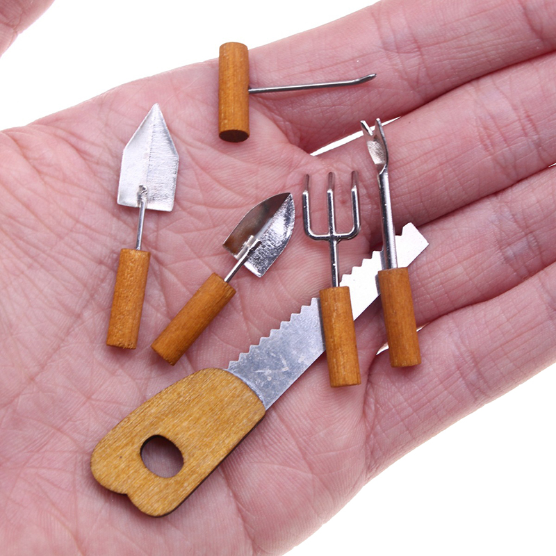 Gardening Tools Toys - 6Pcs/set Dollhouse Miniature Simulation Farm Tools