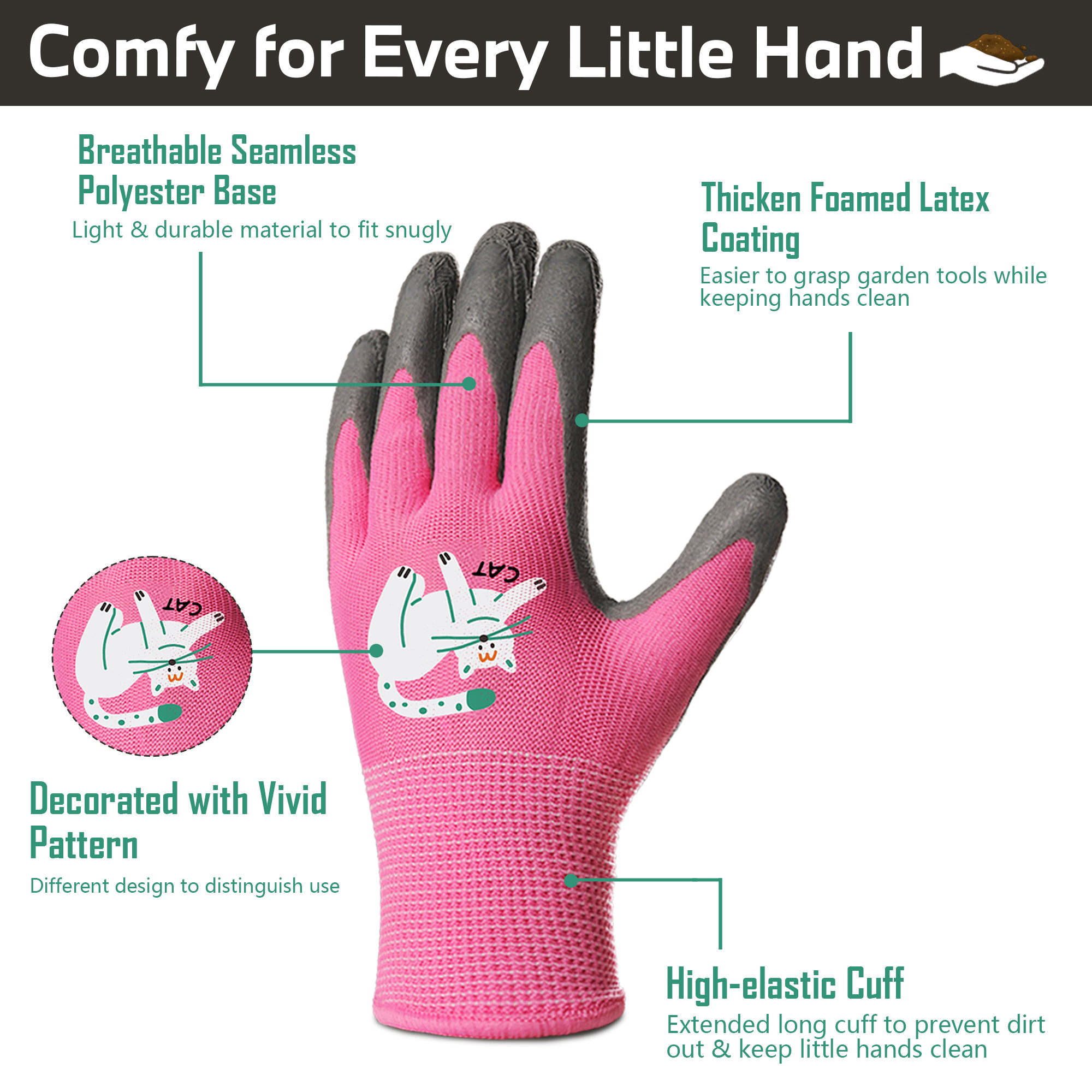 4 Pairs Kids Gardening Gloves  – обзор и цена Gardening Tools For Kids