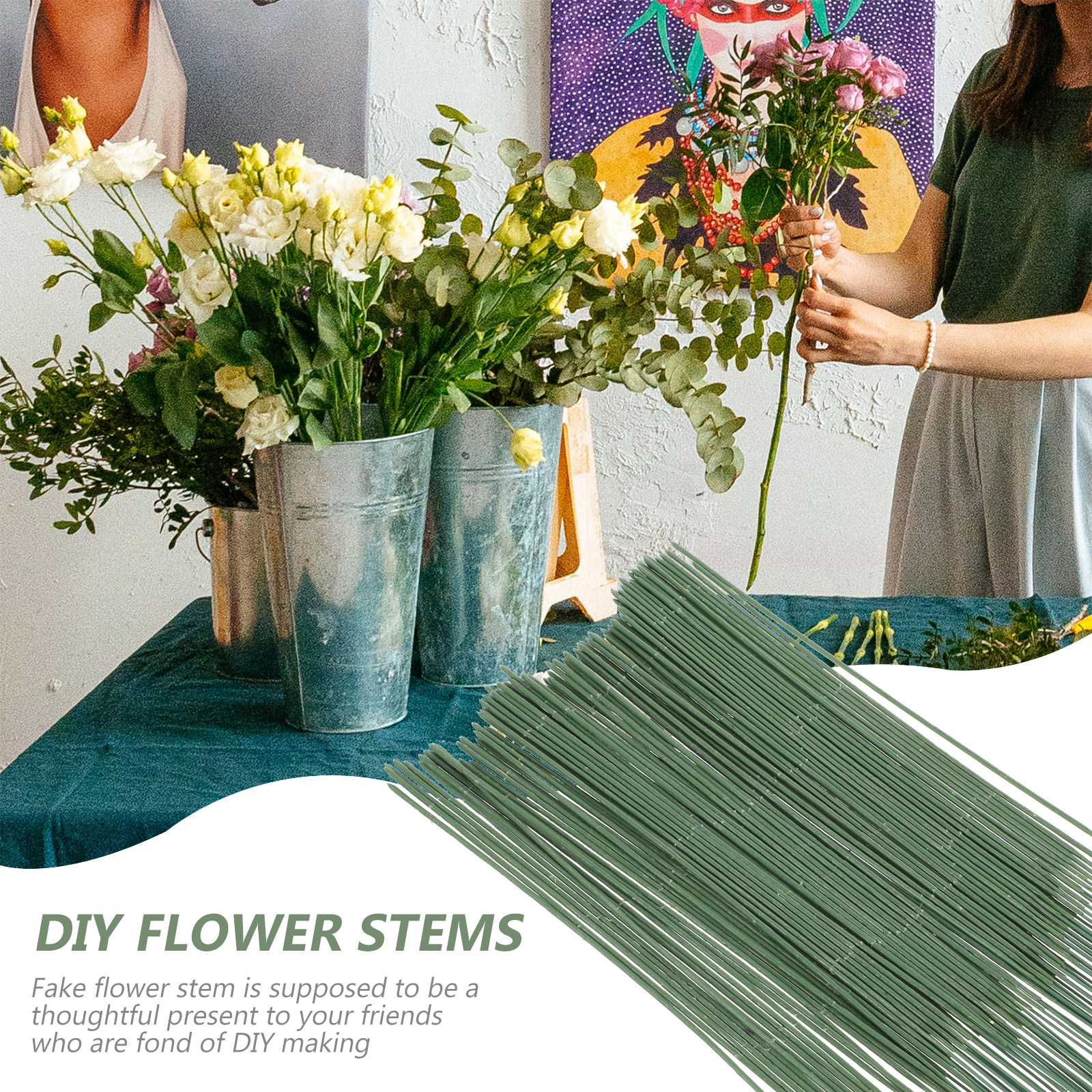 100Pcs Artificial Flower Stems – обзор и цена Gardening Tool Diy